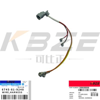 6745-81-9240 6745-81-9210 KOMATSU SAA6D114E-3 3968886 INJECTOR WIRING FOR PC300-8 PC300-8MO WA430