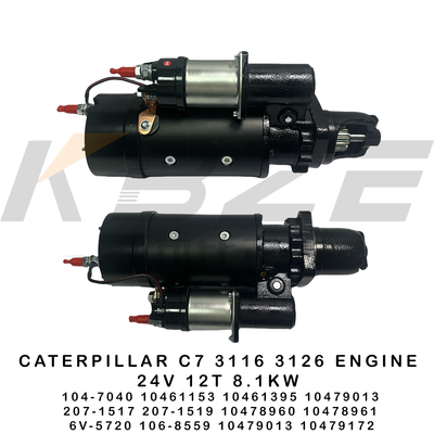 6V-5720 106-8559 CAT C7 3116 3126 ইঞ্জিন 24V 12T 8.1KW স্টার্টার মোটর 104-7040 10461153 10461395 207-1517 207-1519 জন্য E320 E322 E325 EXCAVATOR